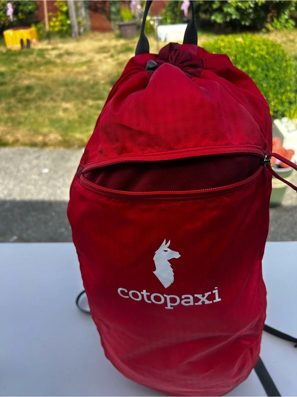 Cotopaxi Red Packable Drawstring Backpack Size 18L